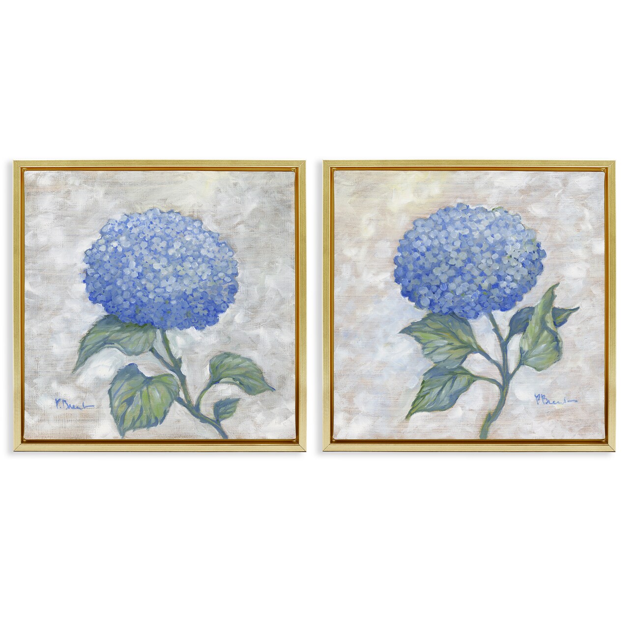Stupell Industries Blue Hydrangea Garden Blooms 2pc Floating Frame Set By Paul Brent